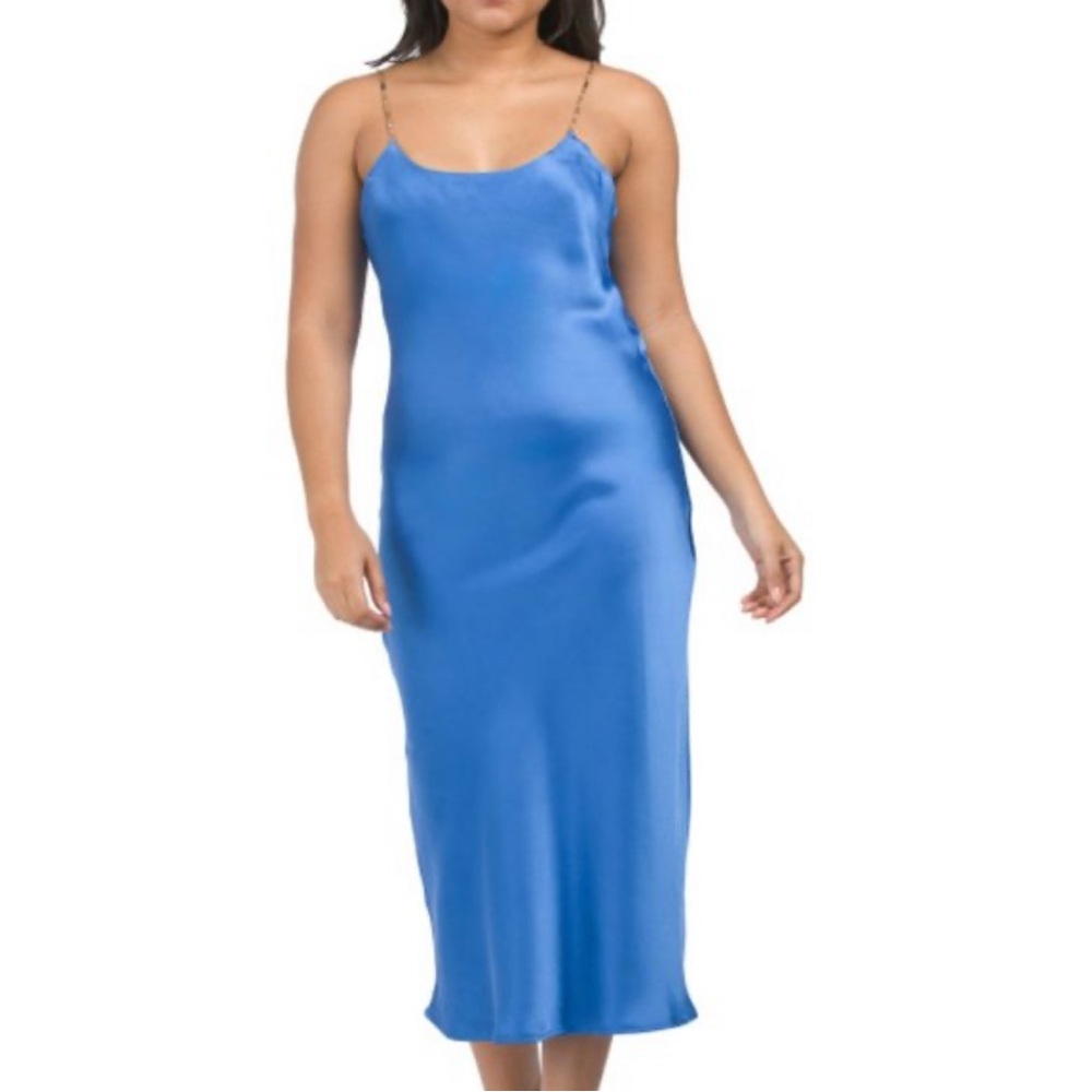 House of Harlow 1960 Blue Satin Maxi Dress
